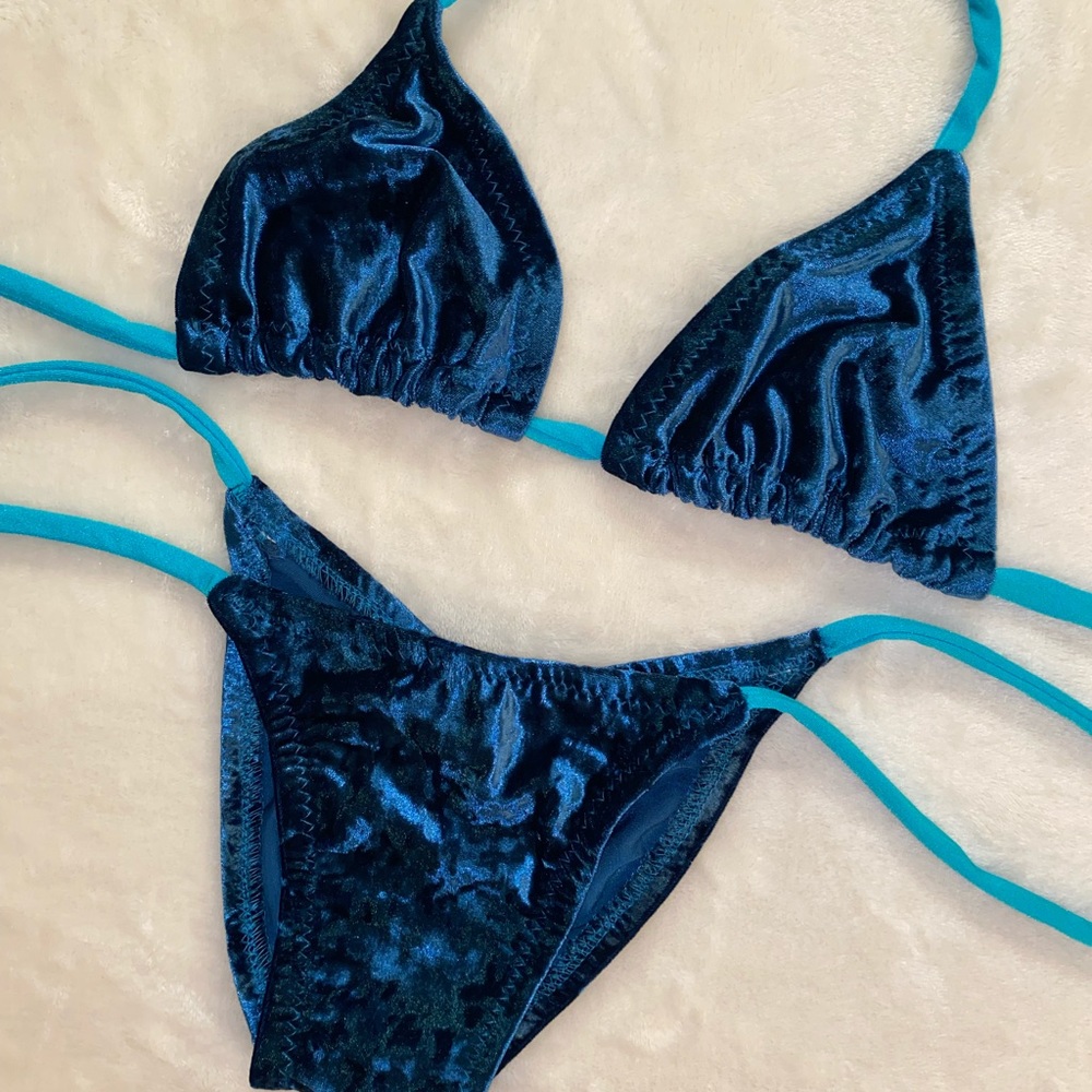 Crushed Velvet Handmade Bikini / Lingerie / Exotic Dance Outfit